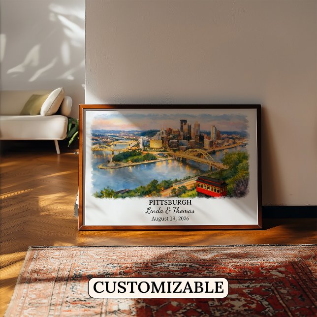 Pittsburgh Pennsylvania Affisch, Akvarell, Anpassa Poster (Skapare uppladdad)