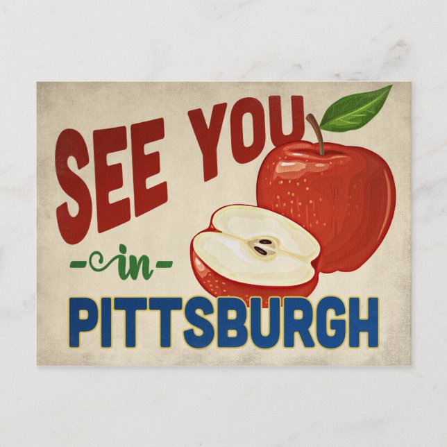 Pittsburgh Pennsylvania Apple - Vintage resor Vykort (Framsida)
