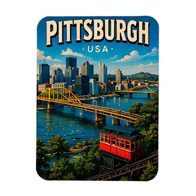 Pittsburgh Pennsylvania Bro Minne Magnet (Vertikal)