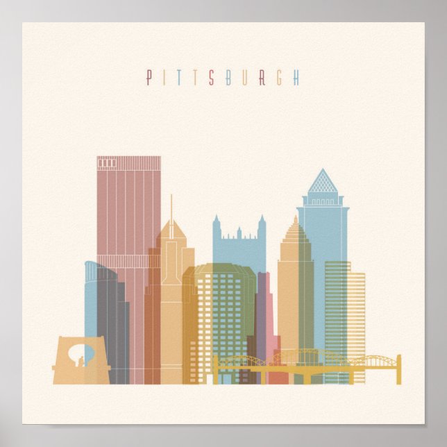 Pittsburgh, Pennsylvania | City Skyline Poster (Framsidan)