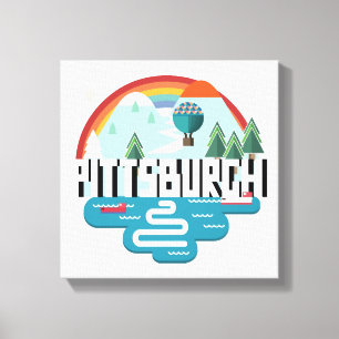 Pittsburgh, Pennsylvania Cityscape Design Canvastryck
