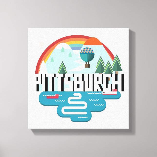 Pittsburgh, Pennsylvania | Cityscape-design Canvastryck (Framsida)