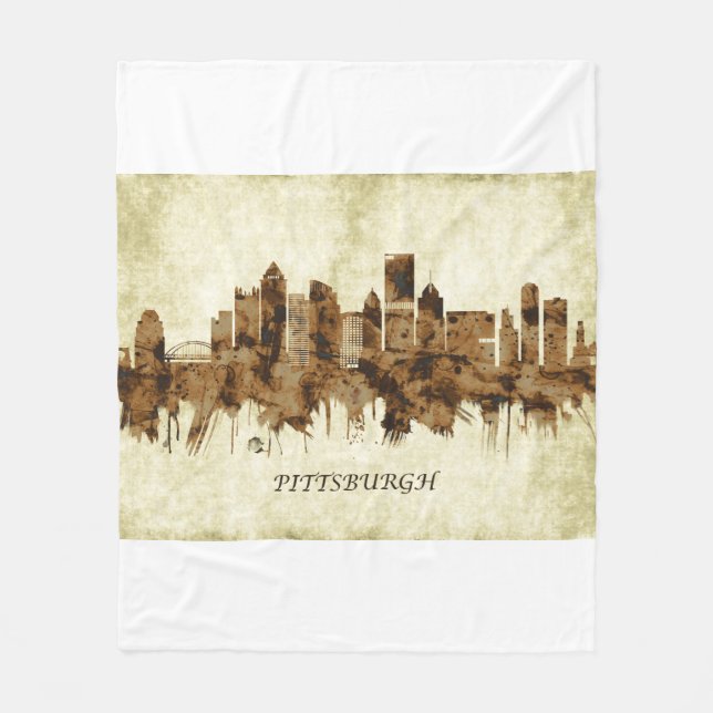 Pittsburgh Pennsylvania Cityscape Fleecefilt (Framsidan)