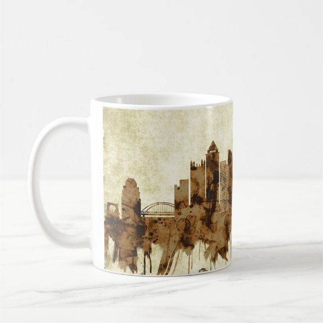 Pittsburgh Pennsylvania Cityscape Kaffemugg (Vänster)