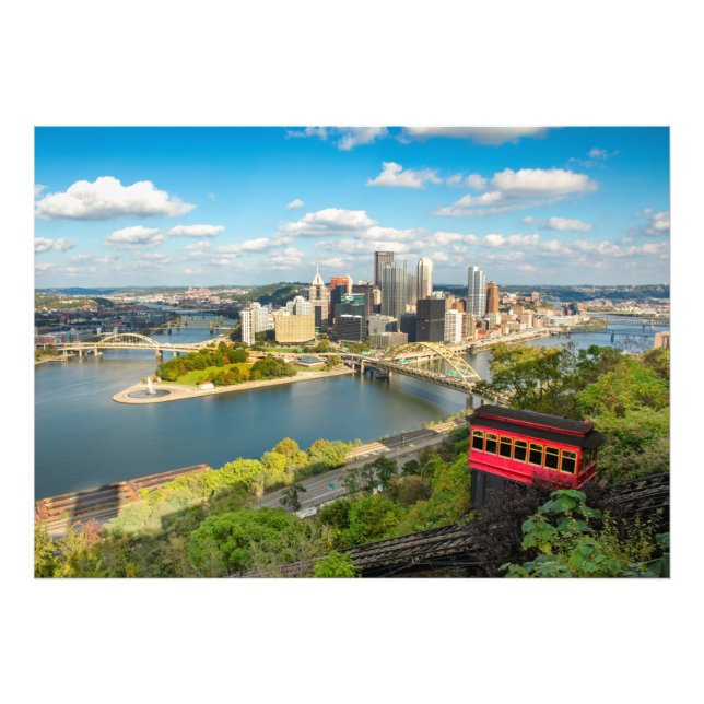 Pittsburgh Pennsylvania Duquesne Incline View Fototryck (Framsidan)