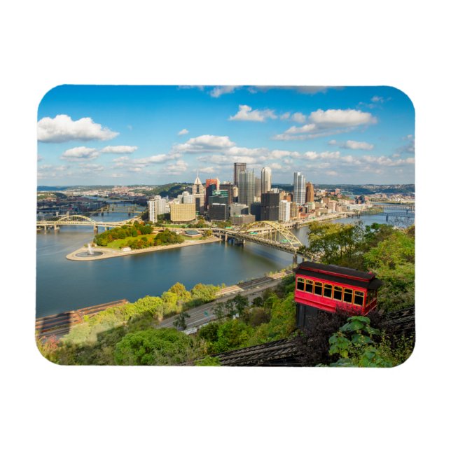 Pittsburgh Pennsylvania Duquesne Incline View Magnet (Horisontell)