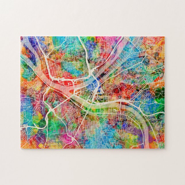 Pittsburgh Pennsylvania gatakarta Pussel (Horisontell)