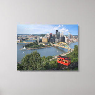 Pittsburgh Pennsylvania horisont med sluttningen Canvastryck