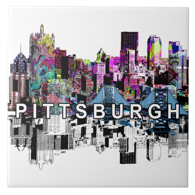 Pittsburgh, Pennsylvania i graffiti Kakelplatta (Framsidan)