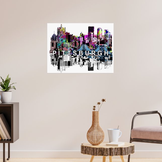 Pittsburgh, Pennsylvania i graffiti Poster (Vardagsrum 3)