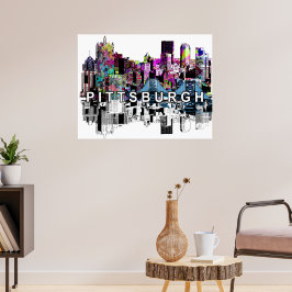 Pittsburgh, Pennsylvania i graffiti Poster