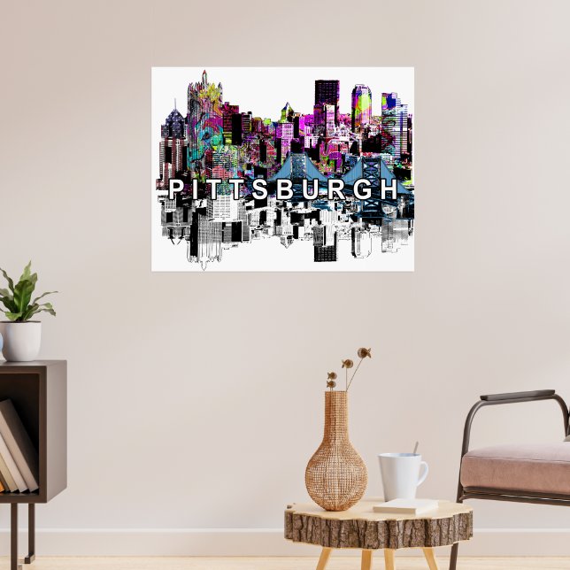 Pittsburgh, Pennsylvania i graffiti Poster (Vardagsrum 3)