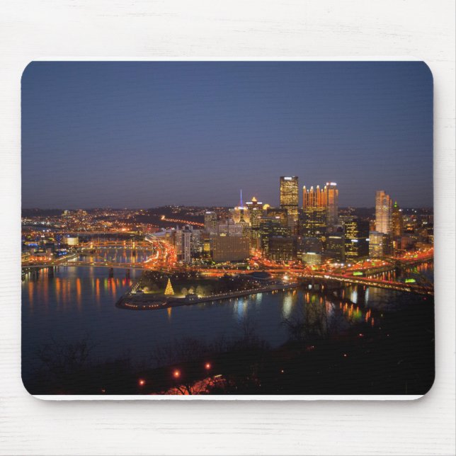 Pittsburgh Pennsylvania i stadens centrum nattflod Musmatta (Framsidan)