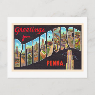 Pittsburgh Pennsylvania PA Large Brev vykort