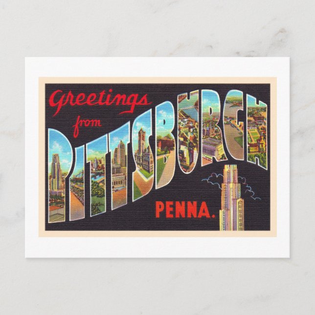 Pittsburgh Pennsylvania PA Large Brev vykort (Framsida)
