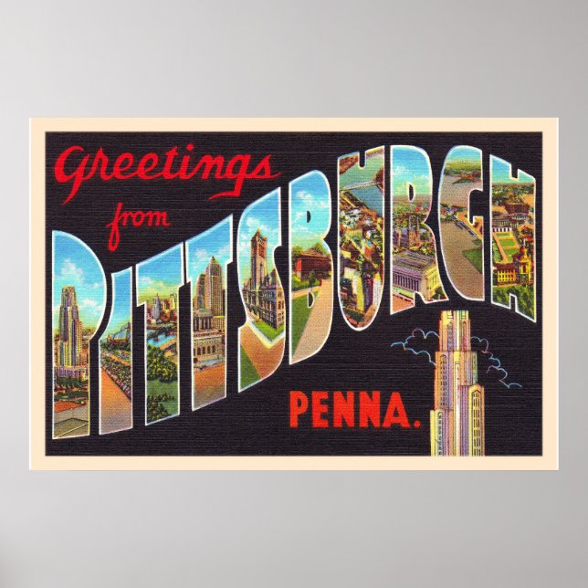 Pittsburgh Pennsylvania PA  Large Letter Postcard Poster (Framsidan)