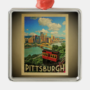Pittsburgh Pennsylvania prydnadvintage resor Julgransprydnad Metall
