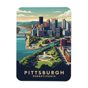 Pittsburgh, Pennsylvania Siluett Magnet