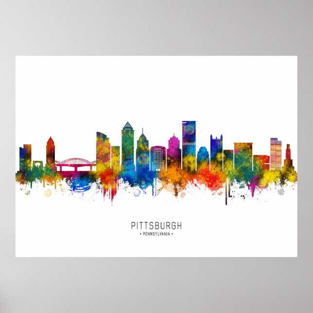 Pittsburgh Pennsylvania Siluett Poster (Framsidan)