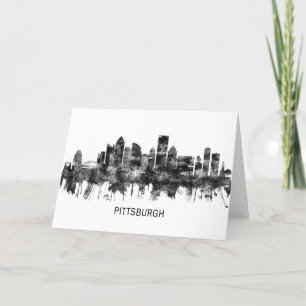 Pittsburgh Pennsylvania Skyline BW Helgkort