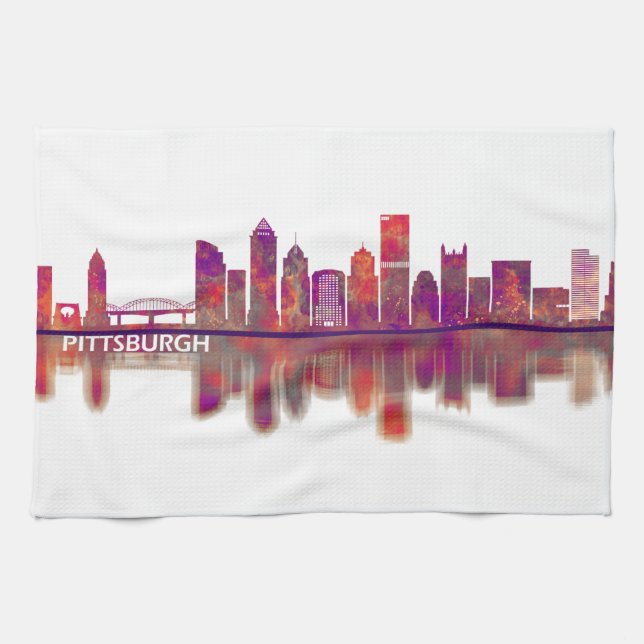 Pittsburgh Pennsylvania Skyline Kökshandduk (Horisontell)