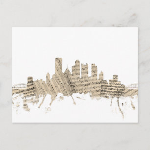 Pittsburgh Pennsylvania Skyline Lakan Music Citysc Vykort
