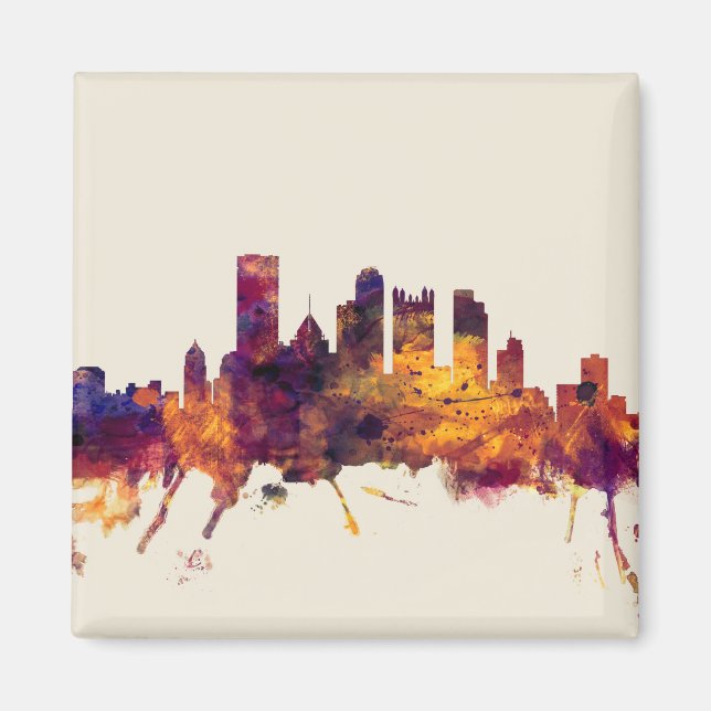 Pittsburgh Pennsylvania Skyline Magnet (Framsidan)