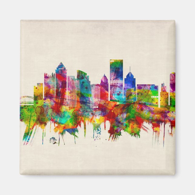 Pittsburgh Pennsylvania Skyline Magnet (Framsidan)