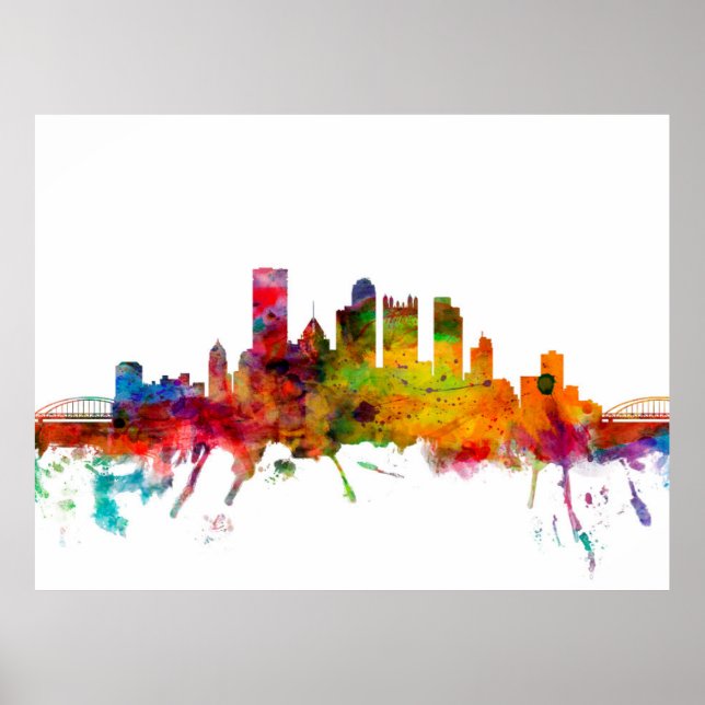 Pittsburgh Pennsylvania Skyline Poster (Framsidan)