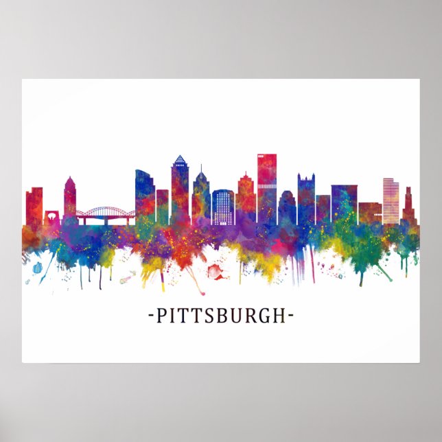 Pittsburgh Pennsylvania Skyline Poster (Framsidan)