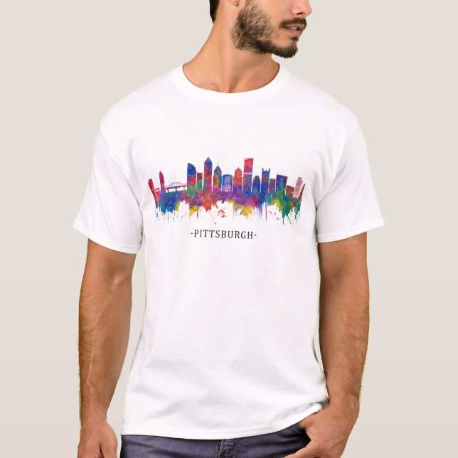 Pittsburgh Pennsylvania Skyline T Shirt (Framsida)