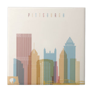 Pittsburgh Pennsylvania stadshorisont Kakelplatta