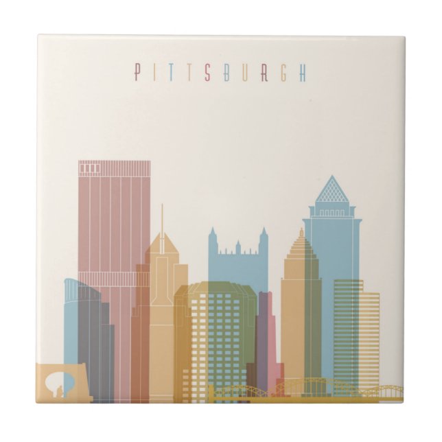 Pittsburgh Pennsylvania | stadshorisont Kakelplatta (Framsidan)