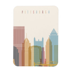 Pittsburgh Pennsylvania stadshorisont Magnet