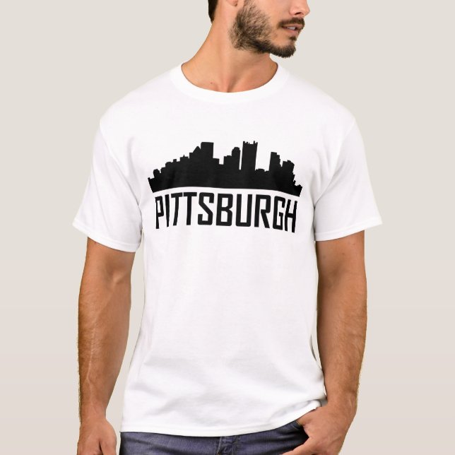 Pittsburgh Pennsylvania stadshorisont Tee Shirt (Framsida)