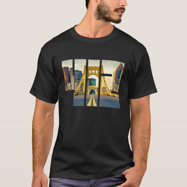 Pittsburgh Pennsylvania Steel City Skyline 412 Kan T Shirt (Framsida)
