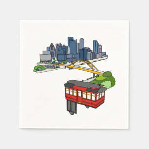 Pittsburgh Pennsylvania Steel City Skyline Art Can Pappersservett