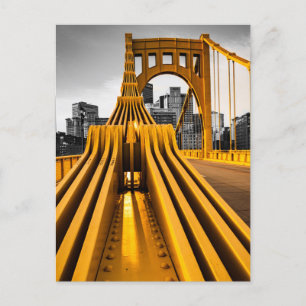 Pittsburgh Pennsylvania Steel City Skyline Bridge Vykort