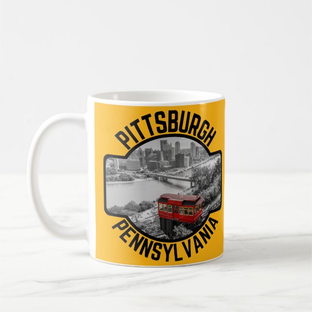 Pittsburgh Pennsylvania Steel City Skyline Incline Kaffemugg (Vänster)