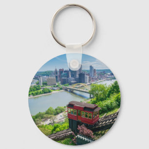 Pittsburgh Pennsylvania Steel City Skyline Incline Nyckelring