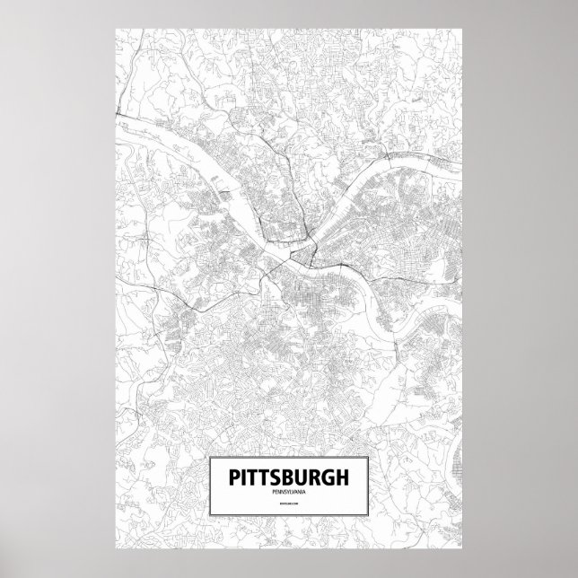 Pittsburgh, Pennsylvania (svart på vit) Poster (Framsidan)
