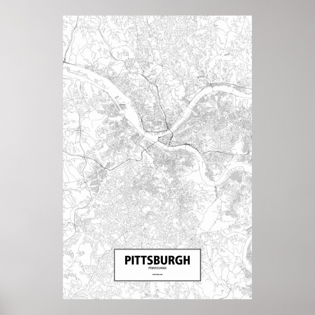 Pittsburgh, Pennsylvania (svart på vitt) Poster (Framsidan)