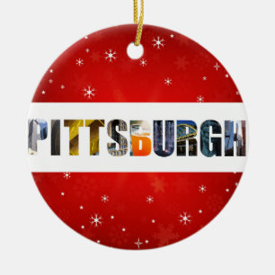 Pittsburgh Pennsylvania Travel Foton jul Julgransprydnad Keramik