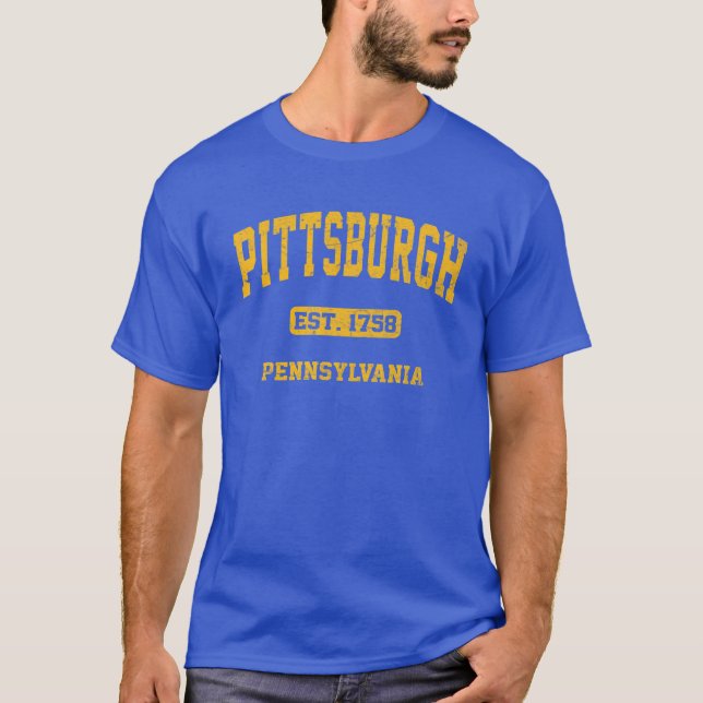 Pittsburgh Pennsylvania Vintage Universiteten T Shirt (Framsida)