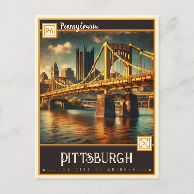 Pittsburgh, Pennsylvania | VINTAGE Vykort (Framsida)