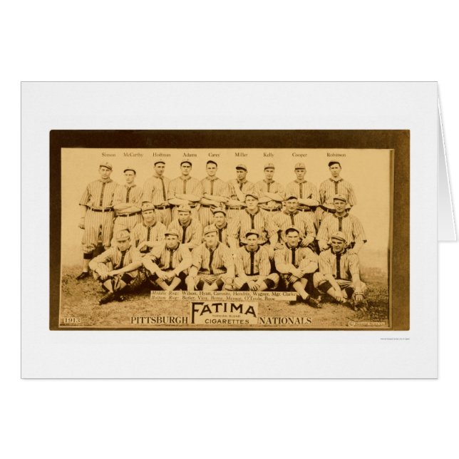 Pittsburgh Pirater Team 1913 Hälsningskort (Framsidan Horizontal)
