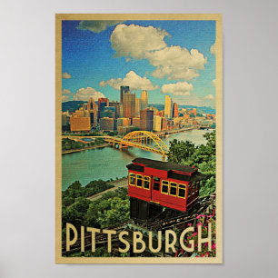 Pittsburgh Poster Vintage resor Duquesne Incline