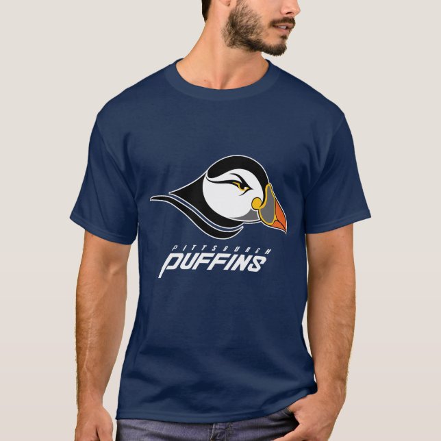 Pittsburgh Puffins Klassiska Logotyp T Shirt (Framsida)