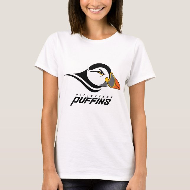 Pittsburgh Puffins Klassiska Logotyp T Shirt (Framsida)
