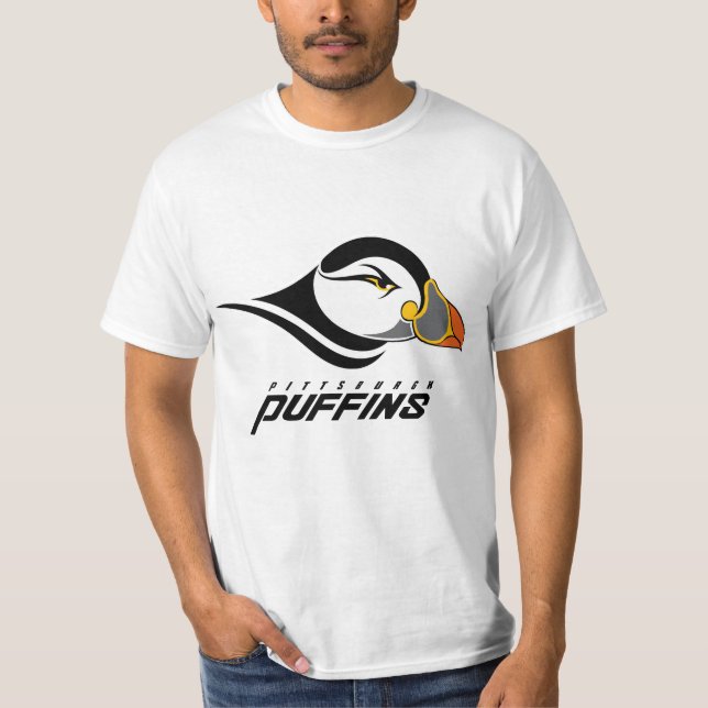 Pittsburgh Puffins Klassiska Logotyp T Shirt (Framsida)